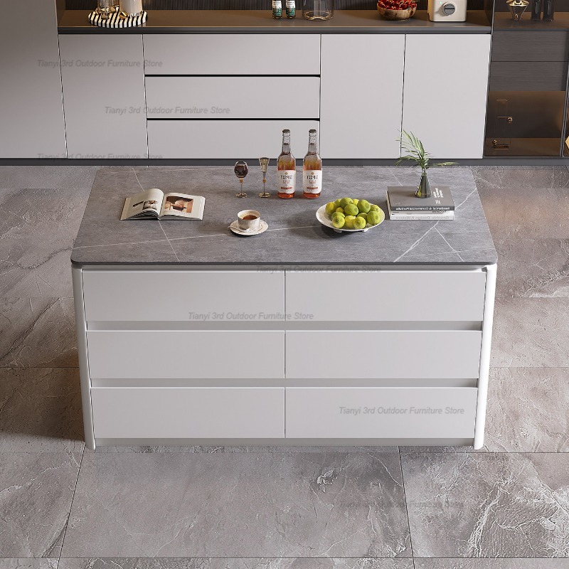 Home Cooking In Italian - Italienische minimalistische Essinseln, nordische High-End-Essküche, Arbeits-