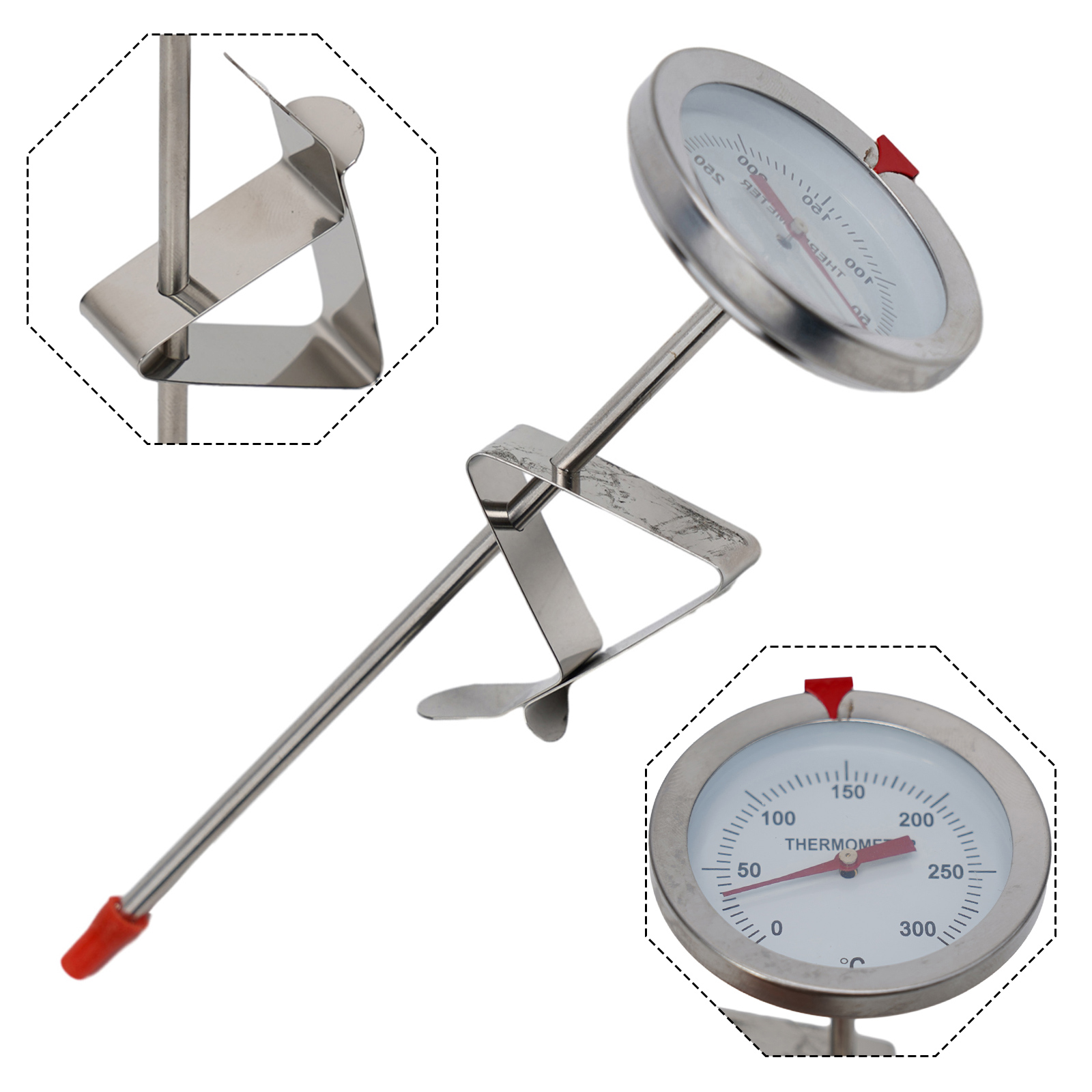 Home Cooking Help - Edelstahl-Sondenthermometer, Küchenutensilien, Kochtemperaturmessgerät, 0–300 ℃ Milch,