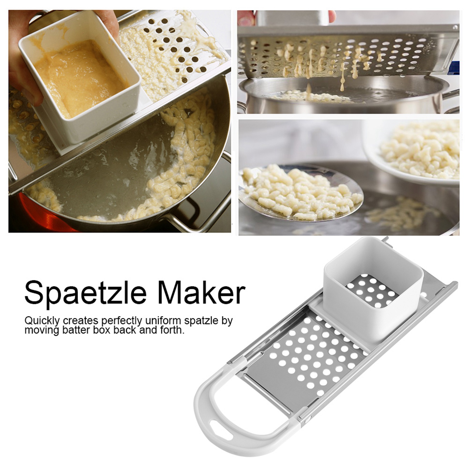 Home Cooking Help - Küchen-Nudelmaschine Spätzle-Maker mit Edelstahlklinge Spätzle-Nudel-Teigtaschen-Hersteller Pasta-Kochwerkzeug