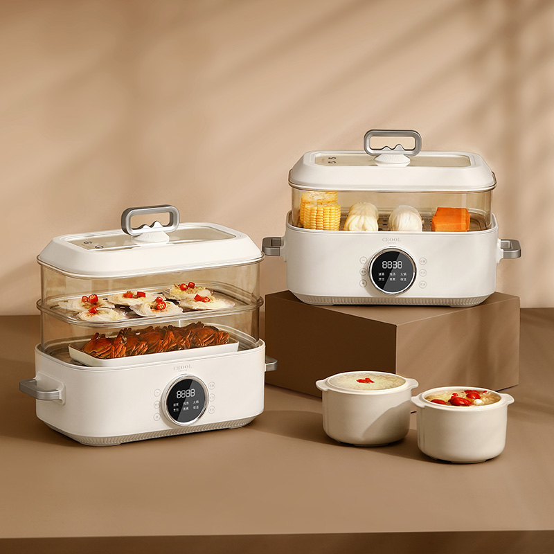 Home Cooking Electric - 10L 3-in-1 elektrischer Dampfgarer – multifunktionaler