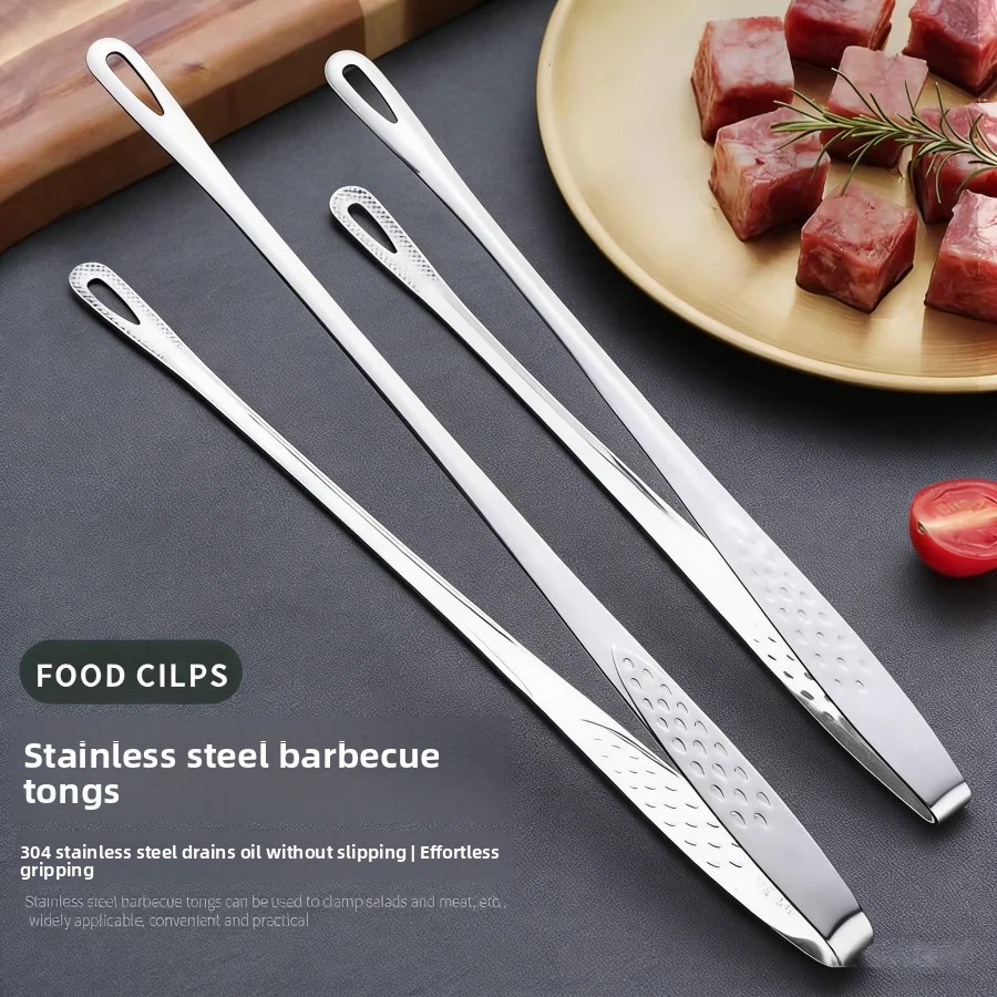 Home Cooking Help - Edelstahl-Küchenzange Rutschfest Hitzebeständig BBQ-Grillwerkzeug Steak Meeresfrüchte