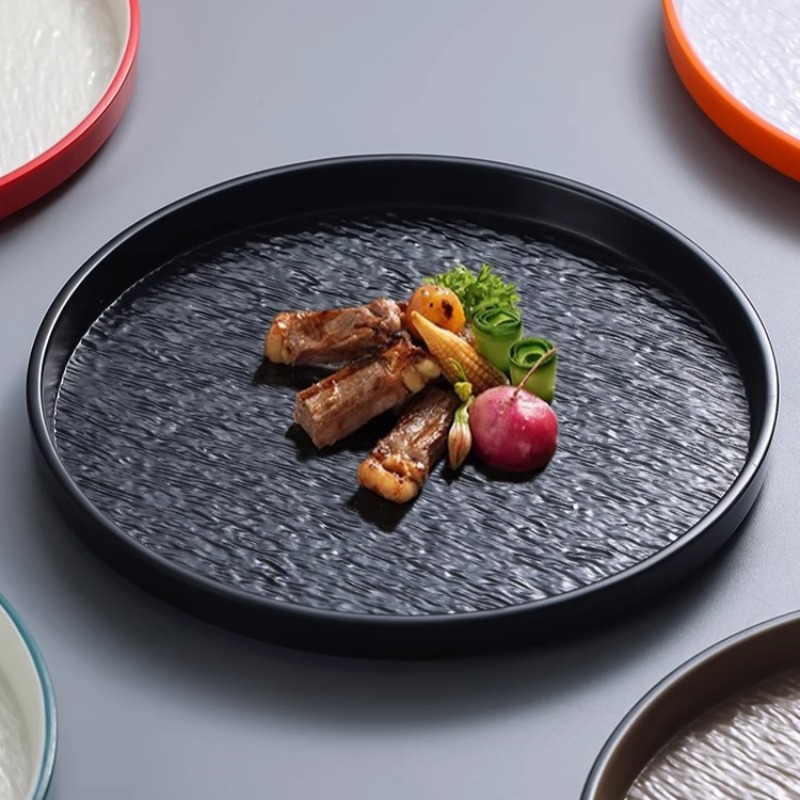 Home Cooking Japanese - Moderne runde Stein Melamin Steak Pasta