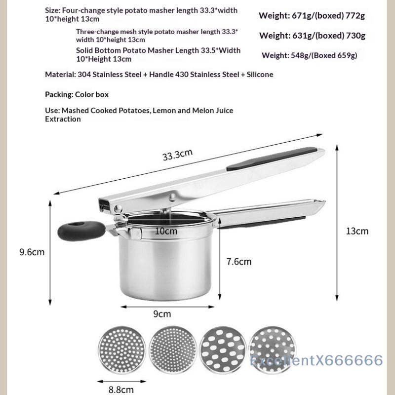 Edelstahl-Kartoffelpresse, rob – Home Cooking In Bewertung und Preis